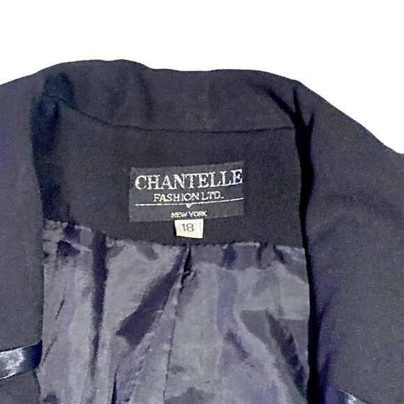Chantelle NY Jacket Womens 18 Black Modesty Panel Secretary Church Plus Size VTG - Picture 3 of 15